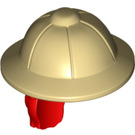 LEGO Beige Pith Helm mit Rot Haar im Pferdeschwanz (72131)