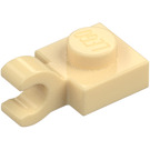 LEGO Beige Plate 1 x 1 med Horisontal klips (Klips med flat front) (6019)