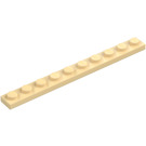 LEGO Beige Platte 1 x 10 (4477)