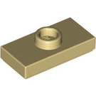 LEGO Tan Plate 1 x 2 with 1 Stud (with Groove) (3794)