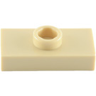 LEGO Tan Plate 1 x 2 with 1 Stud (without Bottom Groove) (3794)