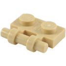 LEGO Beige Platte 1 x 2 mit Griff (Open Ends) (2540)