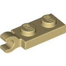 LEGO Tan Plate 1 x 2 with Horizontal Clip on End (42923 / 63868)