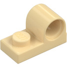 LEGO Beige Plate 1 x 2 med Stift Hull (11458)