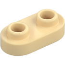 LEGO Beige Plade 1 x 2 med Afrundede ender og Open knops (35480)