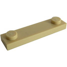 LEGO Beige Plade 1 x 4 med To knops uden rille (92593)