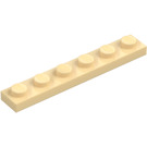 LEGO Zandbruin Plaat 1 x 6 (3666)