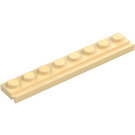 LEGO Beige Piastra 1 x 8 con Porta Guida (4510)