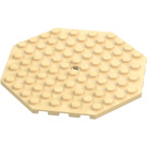 LEGO Zandbruin Plaat 10 x 10 Octagonal met Gat (89523)