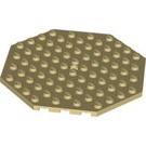 LEGO Tan Plate 10 x 10 Octagonal with Hole (89523)