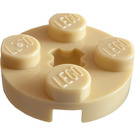 LEGO Tan Plate 2 x 2 Round with Axle Hole (with '+' Axle Hole) (4032)