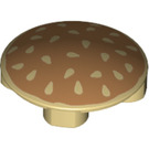 LEGO Tan Plate 2 x 2 Round with Rounded Bottom with Sesame Seed Bun (2654 / 22718)