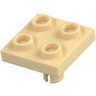 LEGO Beige Plade 2 x 2 med Bund Pin (Ingen huller) (2476 / 48241)