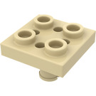 LEGO Zandbruin Plaat 2 x 2 met Onderzijde Pin (Kleine gaten in plaat) (2476)