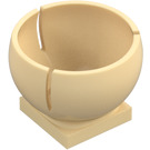 LEGO Beige Plade 2 x 2 med Hemispherical Stikkontakt 3 x 3 x 2 (44358)