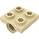 LEGO Brungul Platta 2 x 2 med Hål med kors support undertill (10247)