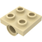 LEGO Beige Platte 2 x 2 mit Loch mit unter Kreuzstütze (10247)