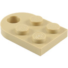 LEGO Beige Platte 2 x 3 mit Gerundet Ende und Stift Loch (3176)