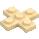 LEGO Beige Plade 3 x 3 Kryds (15397)