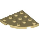 LEGO Tan Plate 4 x 4 Round Corner (30565)