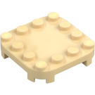 LEGO Tan Plate 4 x 4 x 0.7 with Rounded Corners and Empty Middle (66792)