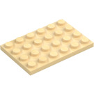 LEGO Tostado Placa 4 x 6 (3032)