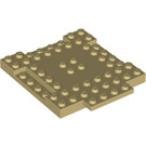 LEGO Tan Plate 8 x 8 x 0.7 with Cutouts and Ledge (15624)