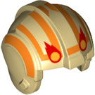 LEGO Beige Rebel Pilot Helm mit Orange und Flames (30370 / 50095)