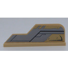 LEGO Tan Rudder 1 x 8 with shape with Medium Stone Gray Pattern and Black Line Left Side Sticker (23930)
