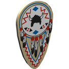 LEGO Zandbruin Schild - Lang met American Indian (2586 / 82810)