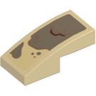 LEGO Tan Slope 1 x 2 Curved with Sand Sticker