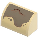 LEGO Tan Slope 1 x 2 Curved with Sand Sticker (37352)