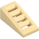 LEGO Beige Pendenza 1 x 2 x 0.7 (18°) con Griglia (61409)