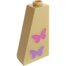 LEGO Tan Slope 1 x 2 x 3 (75°) with Butterflies Sticker with Hollow Stud (4460)