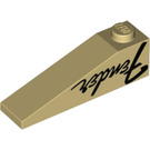 LEGO Beige Pendenza 1 x 4 x 1 (18°) con Fender logo (60477 / 80152)