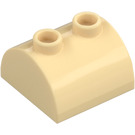 LEGO Beige Skråning 2 x 2 buet med 2 knops på Top (30165)