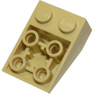 LEGO Beige Skråning 2 x 3 (25°) Omvendt med koblinger mellom knotter (2752 / 3747)