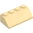 LEGO Brungul Backe 2 x 4 (45°) med grov yta (3037)