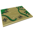 LEGO Tan Slope 6 x 8 (10°) with Spiders and Vines Sticker (4515)