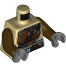 LEGO Beige The Mandalorian mit Umhang und Einfach Kopf mit Braun Rüstung Minifigur Torso (973 / 76382)