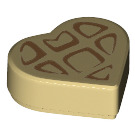 LEGO Tan Tile 1 x 1 Heart with Waffle Pattern (39739 / 67382)