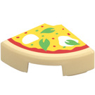 LEGO Tan Tile 1 x 1 Quarter Circle with Pizza Slice (25269 / 101789)