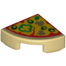 LEGO Zandbruin Tegel 1 x 1 Kwart Cirkel met Pizza Slice (25269 / 29775)
