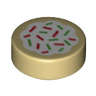 LEGO Tan Tile 1 x 1 Round with Cookie Icing and Sprinkles (35380 / 80121)