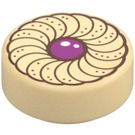 LEGO Tan Tile 1 x 1 Round with Jam Cruller (25462 / 98138)