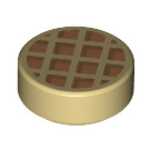 LEGO Tan Tile 1 x 1 Round with Waffle Deoration (56976 / 98138)