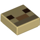 LEGO Beige Fliese 1 x 1 mit Minecraft Alpaca / Llama Gesicht mit Nut (76978 / 77283)