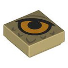 LEGO Zandbruin Tegel 1 x 1 met Oranje Eye met groef (3070 / 109141)