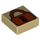 LEGO Tan Tile 1 x 1 with Padlock with Groove (3070 / 48958)