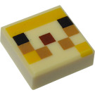 LEGO Beige Fliese 1 x 1 mit Pixelated Minecraft Pufferfish Fry Gesicht mit Nut (3070 / 76944)